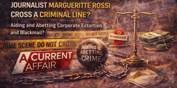 Did Channel 9, “A Current Affair”, journalist Margueritte Rossi commit a criminal offence by aiding and abetting a corporate extortion and blackmail attempt?