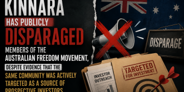 Kinnara has publicly disparaged members of the Australian freedom movement, despite evidence that the same community was actively targeted as a source of prospective investors.